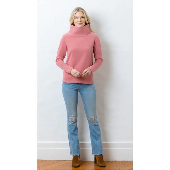 Dudley Stephens Vello Fleece Dusty Rose Greenpoint Turtle Neck Pullover XS - Picture 1 of 7